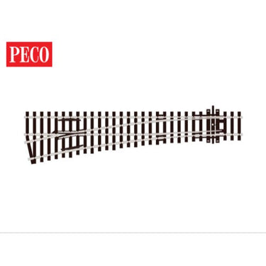Peco SLE96 HO/OO Code 100 Left Hand Medium Radius Turnout Electrofrog
